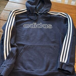 Adidas - Men’s Medium Blue and White Sweatshirt Hoodie